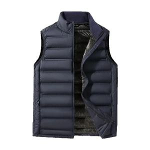 90% 화이트 오리 겨울 커플 조끼 민소매 퍼퍼 자켓 그래 핀 라이너 스탠드 칼라 따뜻한 다운 Gilet 코트 빅 사이즈 8XL