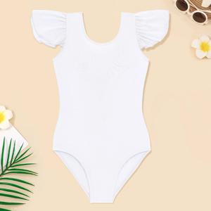 여자 발레 레오타드 유아 댄스 레오타드 프릴 반팔 체조 복장 팀 기본 바디 슈트 의상