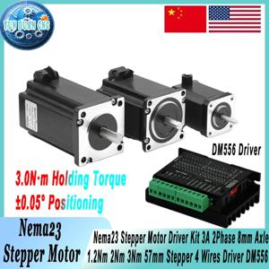 Nema23 스테퍼 모터 및 DM556 드라이버 키트 1.2Nm 2Nm 3Nm |   CNC 라우터/3D 프린터/레이저 조각기용 57mm CNC 모터 56/76/112mm