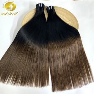 16A 더블 드로운 1BT4 옴브레 베트남 본 스트레이트 인모 번들 100% 미가공 천연 버진 헤어 익스텐션 (여성용)