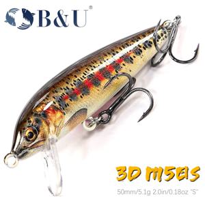 B&U 싱킹 미노우 워블러 배스 퍼치 파이크 송어 루어 및 퍼치 낚시 태클용 하드 미끼 저크베이트용 낚시 미끼