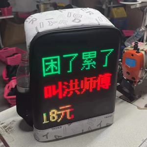 LED 디스플레이 배낭 비즈니스 여행 15.6 인치 노트북 배낭 남자 DIY 스마트 배낭 학교 배낭 여성 멀티미디어 배낭