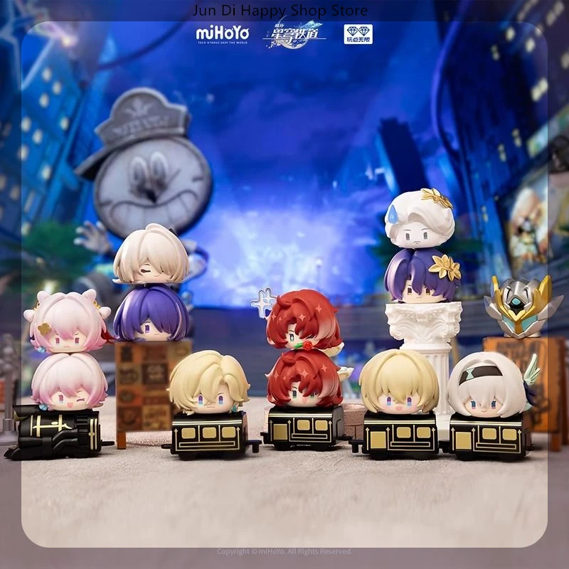 Honkai: 스타 블라인드 박스 V2 귀여운 입상 Mihoyo 모델 만화 컬렉션 홈 인테리어 서프라이즈 선물 재고 있음