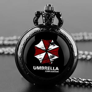 그레이트 영화 레지던트 이블 유리 돔 회중 시계 빈티지 남성 여성 아랍어 디지털 다이얼 목걸이 펜던트 시계 어린이를위한 선물