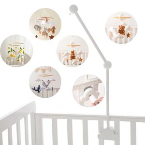 아기 나무 구름 침대 벨 브래킷 0-12 개월 침대 벨 브래킷 나무 모바일 신생아 크로 셰 뜨개질 침대 벨 교수형 장난감 아기 딸랑이