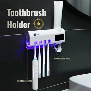 UV 살균 유도식 칫솔 홀더 자동 치약 압출기 다기능 전동 보관 랙 욕실용