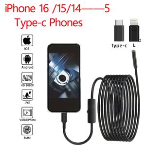 산업용 내시경 카메라 HD 960P 방수 검사용 내시경, 자동차 하수구 검사용 카메라(유연한 프로브 하드 와이어 포함)