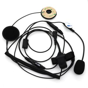 켄우드 바오펑 푸싱 햄 양방향 라디오용 워키토키 헬멧 헤드셋, PTT 오토바이 헤드폰, 2 핀