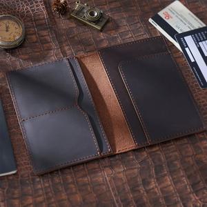 남성용 정품 가죽 여권 홀더 - 빈티지 여행용 지갑, 수제 소가죽 문서 정리함, RFID 차단 커버