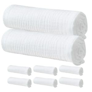 8 Pcs 코 튼 기저귀 재사용 가능한 빨 아기 천 기저귀 43x45cm 흰색 신생아 모슬린 Burp 천 유아 오줌 훈련 기저귀