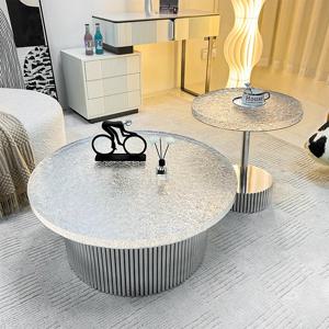 ​ ​ 이탈리아 미니멀리스트 라운드 대리석 커피 테이블 럭셔리 디자이너 크리 에이 티브 작은 공간 거실 커피 가구 메사 FYCT ​