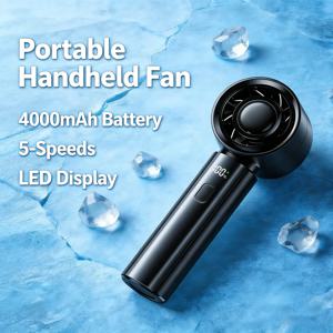 콜드스카이 휴대용 핸디 선풍기 4000mAh 배터리 작동 터보 미니 선풍기 충전식 고속 개인용 선풍기 소형 냉풍기