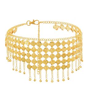 1PCSGold 코인 허리 체인 골드 컬러 실버 컬러, 벨리 댄스 뷰티 벨트, 댄스 의상 액세서리에 적합, 파티 Performan