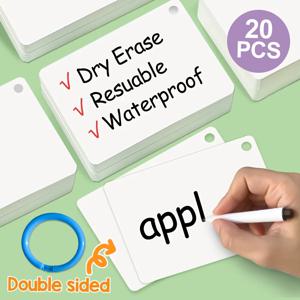 재사용 가능한 백지 플레잉 카드, 보드 게임 카드, 학습 가이드 및 노트 카드, 단어 또는 수학 훈련 교육 보조 도구