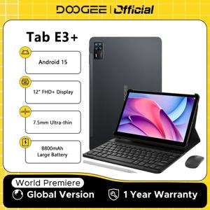글로브 버전 DOOGEE Tab E3+ 태블릿 2 in 1 PC 제미니 AI 12인치 32GB(8+24) 256GB 8800mAh 배터리 듀얼 스피커 안드로이드 15 스마트 패드