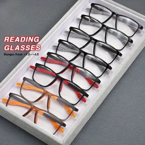 8개입 슈퍼 밸류 직사각형 심플 스포츠 미끄럼 방지 노안 안경 - 중년 및 노년 남녀를 위한 여러 쌍