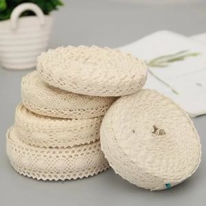 5 야드 코튼 레이스 트림 리본 베이지 재봉용 패치워크 코튼 크로셰 레이스 DIY 의류 드레스 재봉 원단