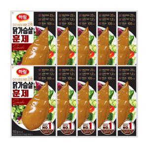 하림 닭가슴살 훈제 100g 10개