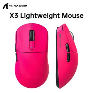 어택 샤크 X3 경량 무선 마우스 블루투스 트라이 모드 연결, PAW3395, 게이밍용 매크로 블루투스 마우스