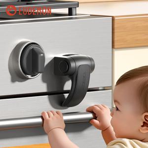 유데몬 1개 아기 안전 오븐 도어 잠금 장치 어린이 안전 오븐 도어 스토퍼 보호 안전 잠금 장치로 아기가 오븐을 열지 못하도록 방지