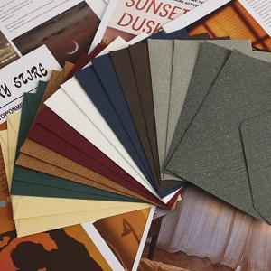 10개 린넨 질감의 봉투 세트 - 편지/초대장용 복고풍 서양 린넨 종이 복고풍 문구 세트