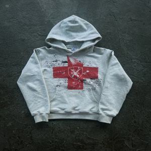 하라주쿠 캐주얼 안전 프린트 후드티 남성용 그런지 스트리트웨어 스웨트셔츠 탑 고스 Y2K 오버사이즈 후드티 트랙수트 남성 의류