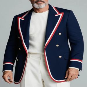 남성용 블레이저 시크 노치 라펠 더블 브레스티드 남성 코트 원피스 패션 웨딩 캐주얼 비즈니스 베스트맨 수트 재킷