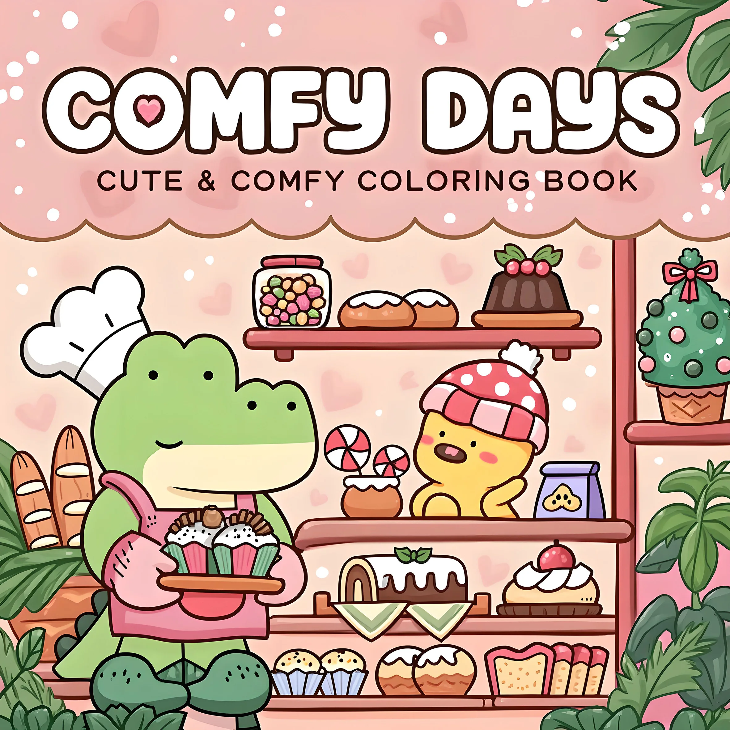 COMFY DAYS 대담하고 쉬운 패턴 성인을 위한 색칠하기 책 공포 그림책 파티와 생일을 위한 완벽한 선물