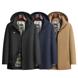 겨울 남성용 탈부착 가능한 두꺼운 울 파카스 야외용 면 패딩 후드 코트 남성용 단색 두꺼운 따뜻한 비즈니스 캐주얼 재킷