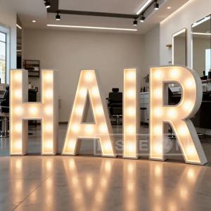 맞춤형 금속 빈티지 전구 글자 마키 사인, 맞춤형 비즈니스 조명 간판 이상적인 상점 장식 맞춤형 조명 벽 장식