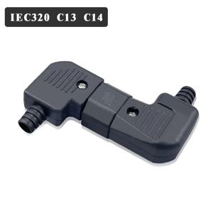 블랙 엘보우 IEC320 C13 C14 전원 코드 배선 전원 플러그 조립 IEC 커넥터 아울렛 PDU UPS 전기 AC 소켓 플러그 10A 250V