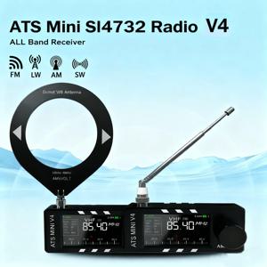 AMNVOLT V4 ATS MINI SI4732 라디오 모든 밴드 DSP 라디오 FM AM SSB LSB USB 수신기, 내장형 Hi-Z 헤드폰 앰프 회로