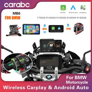 CARABC MB6 6인치 BMW F750GS XR M1000 R1200GS R1250GS S1000XR R1300GS 오토바이용 GPS 무선 카플레이 안드로이드 오토 스크린