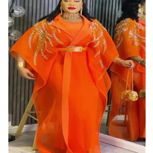 여성용 아프리카 의류 2종 세트, 다쉬키 다이아몬드 의상 가운 플러스 사이즈 터키 웨딩 파티 드레스 카프탄 부부 로브