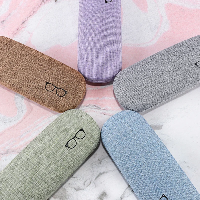 패션 안경 케이스 하드 쉘 린넨 패브릭 안경 케이스 남녀 공용 선글라스 안경 보호 케이스