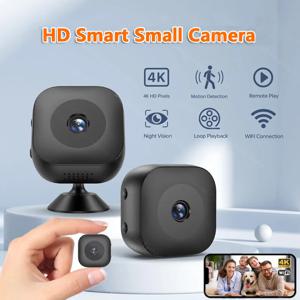 스마트 4K 미니 카메라 풀 컬러 야간 투시 고화질 WiFi 모니터 방수 모션 감지 홈 보안 모니터