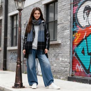 격자 무늬 Tassels Pashmere 목도리 스카프 여성용 남성용 가을 겨울 따뜻한 스카프 패션 캐시미어 같은 Mulffer Wraps 도매 192*33