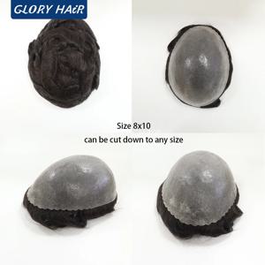 클리어런스 세일 130% 밀도 더블 매듭 남성 부분 가발 할인가 헤어 유닛 내구성 있는 남성용 모발 보철 가발