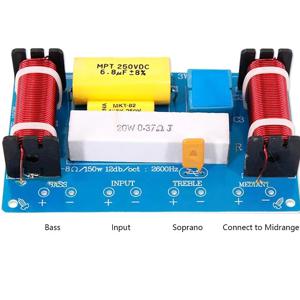 10개 8인치 3개의 고음질 3채널 오디오 분배기, 고주파+중주파+저주파 분배기 스피커 필터