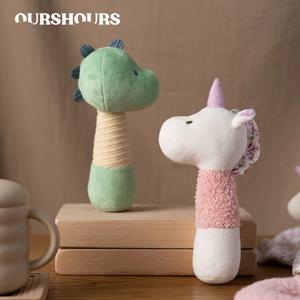 부드러운 아기 딸랑이 장난감 만화 동물 손 딸랑이 유아용 남아 여아 손벨 장난감 초기 교육용 신생아 선물