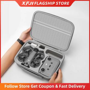 DJI NEO 2 드론 액세서리용 XFJI 여행용 정리 가방 하드 쉘 PU 가죽 케이스 RC-N3 리모컨 보호용 숄더 파우치