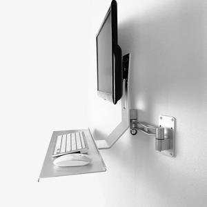 새로운 벽걸이형 풀 시트-스탠드 워크스테이션 암 및 베사 마운트 키보드 홀더 트레이 모니터 스탠드