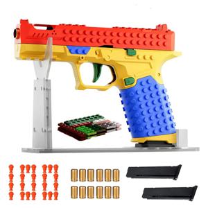 2025 빌딩 블록 권총 연속 발사 장난감 총 탄피 배출 에어소프트 블로우백 빈 탄피 배출 야외 게임 소년 및 성인용