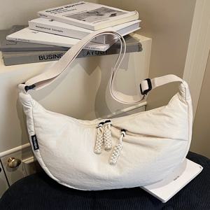 캐주얼 만두 모양 가방 대용량 넓은 어깨끈 천 가방 트렌디한 올매치 싱글 숄더백 레저용