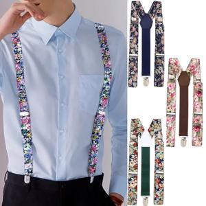 프린트 플로럴 코튼 서스펜더 남녀 공용 어른용 조절 가능한 스트랩 아름다운 드레스 스커트 셔츠 액세서리 코스튬 선물용