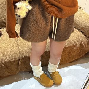 양털 반바지, 여성용 핫팬츠, 가을 겨울 신상 하이웨이스트 A라인 캐주얼 부츠와 바지 위에 착용하는 제품