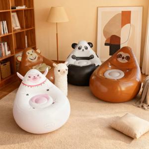 만화 캐릭터 어린이용 PVC 에어 소파 부드럽고 피부 친화적인 휴대용 야외 보관 의자 귀여운 디자인 가벼운 접이식 소파