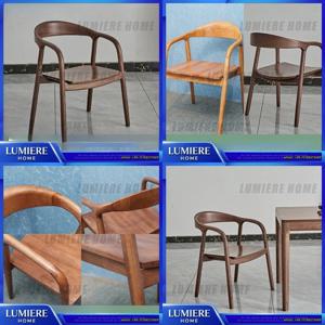 고급 원목 식탁 의자 팔걸이 포함 러버우드 블랙 월넛 상업용 가정용 빈티지 스타일 편안한 커피 의자