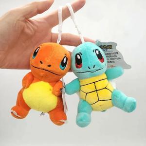 포켓몬 플러시 만화 장난감 키 체인 펜던트 인형 애니메이션 피규어 피카추 Charmander Psyduck Squirtle Snorlax 어린이 장난감 크리스마스 선물