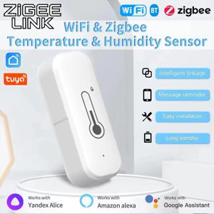 1pcs Tuya WiFi 및 Zigbee 온도 습도 센서(원격 모니터 및 APP 알림 경고 포함), 고정밀 실내 온도계